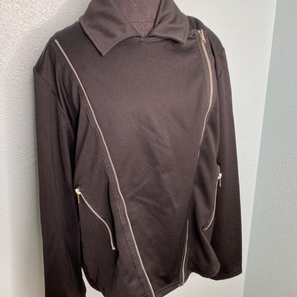 Ashley Stewart Plus Size Black Motorcycle Jacket - Picture 5 of 8